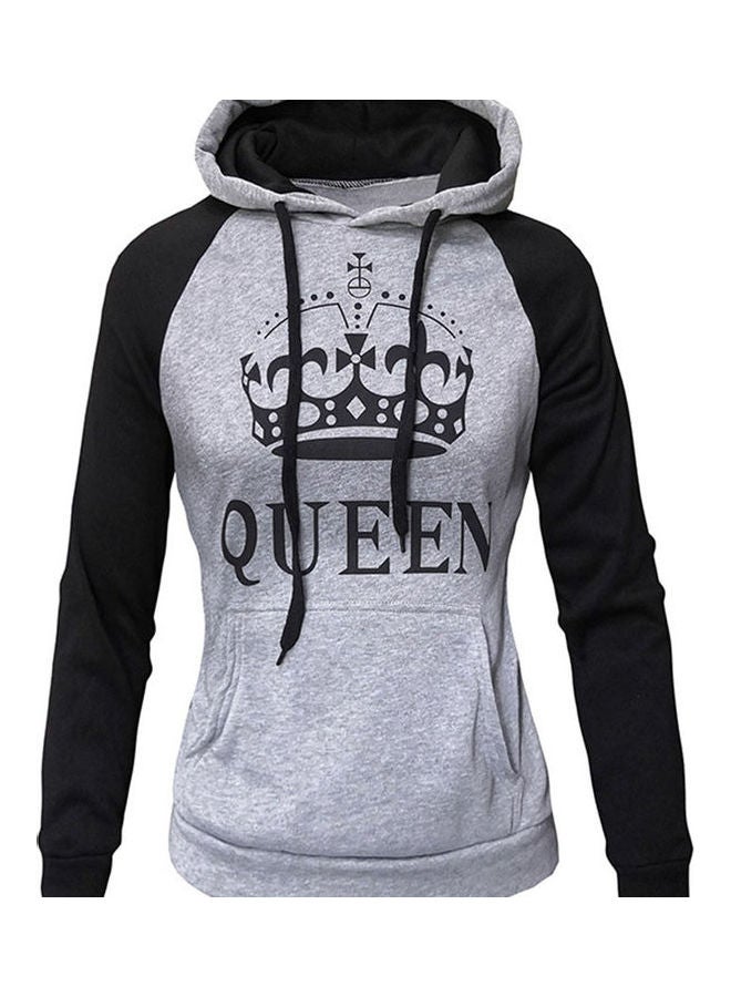 Couple Hooded Loose Pullover Light Grey - Image 1