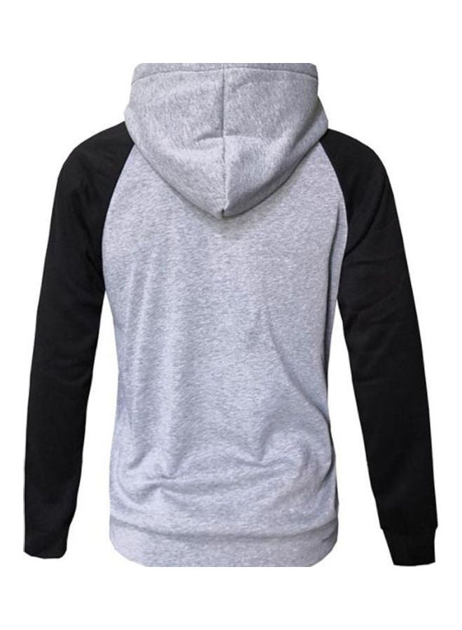 Couple Hooded Loose Pullover Light Grey - Image 3