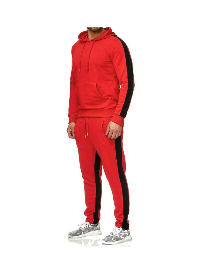 Men Casual Tracksuit Sports Outdoor Red - Image 2