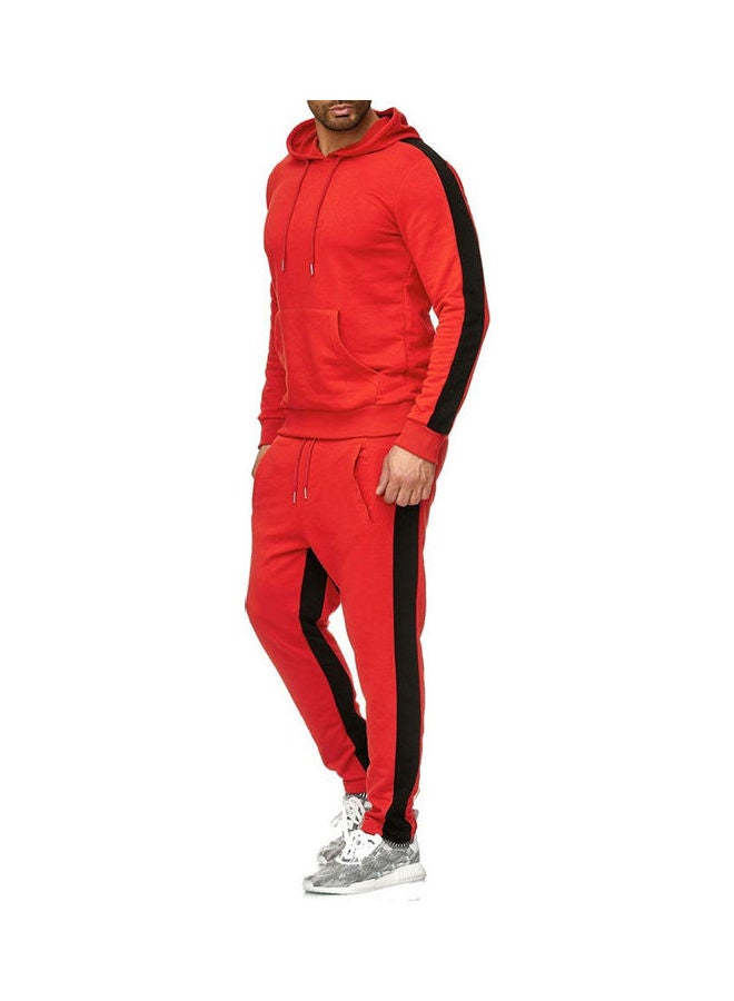 Men Casual Tracksuit Sports Outdoor Red - Image 3