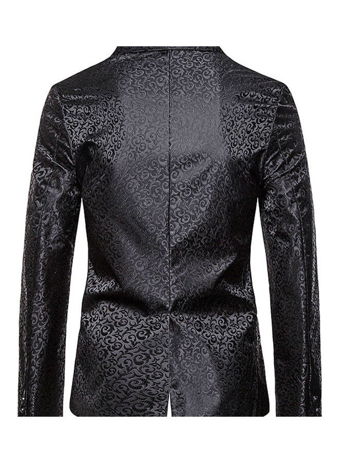 Embossed Craft Blazer Black - Image 4
