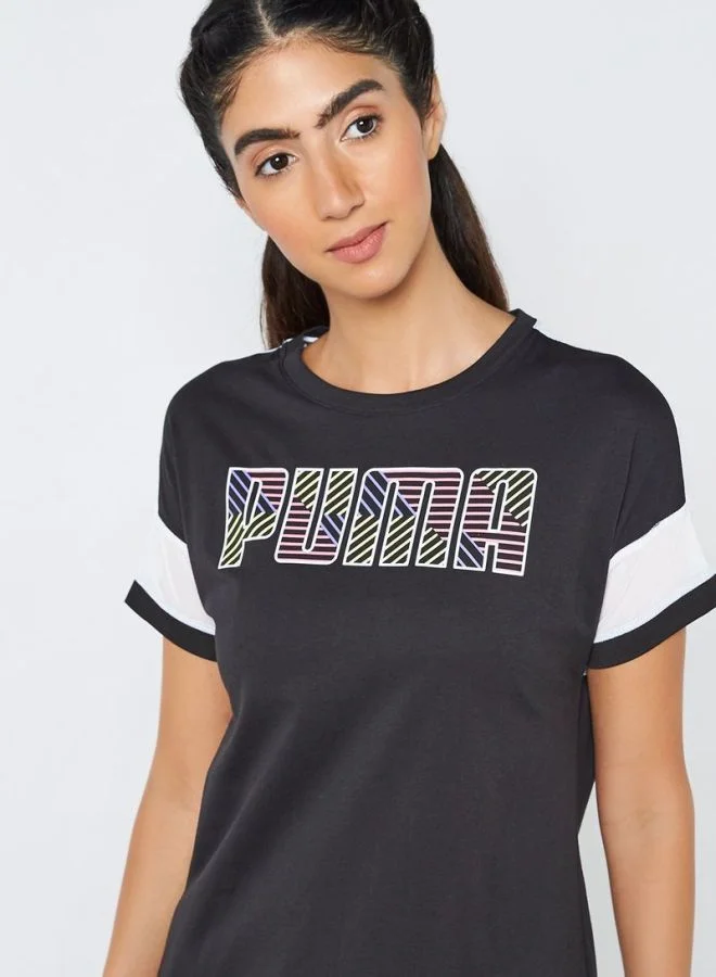 PUMA Feel It Mesh Logo T-Shirt Puma Black