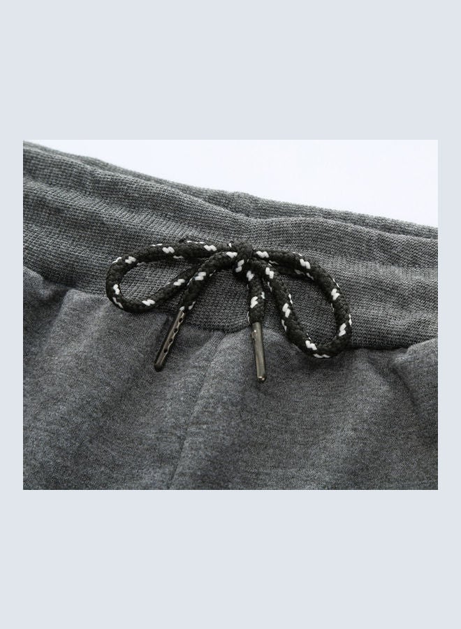 Solid Mid Rise Joggers Dark Grey - Image 5