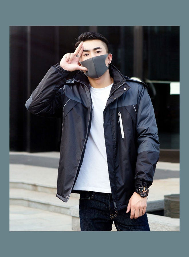 Hoodie Windbreaker Waterproof Outdoor Jacket Black  - Image 1