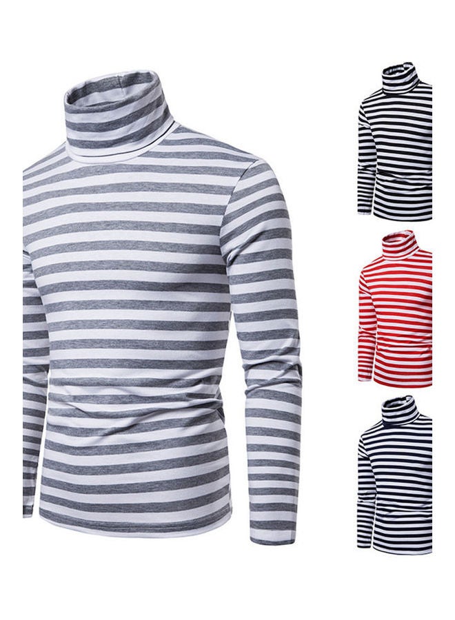 Turtleneck Pullover Base T-Shirt Grey/White  - Image 2