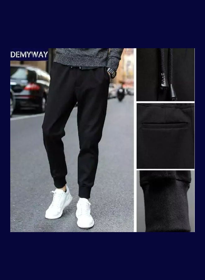 Thickening Loose Ankle Banded Harem Pant Black - Image 1