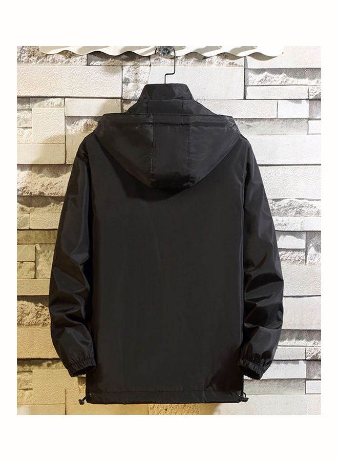Spring Autumn Fashion Solid Colour Zipper Jacket Black - Image 2