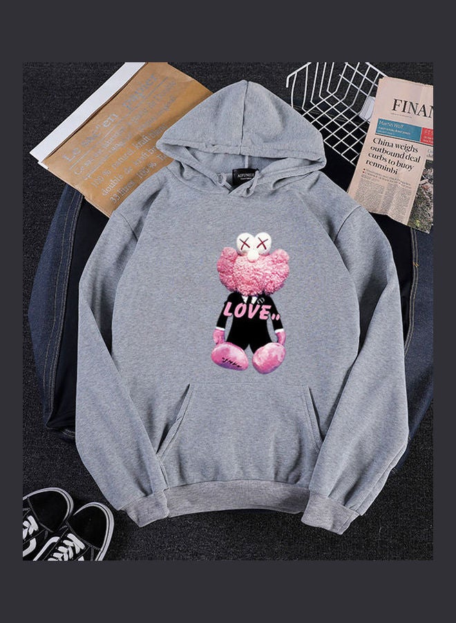 Generic - Love Bear Cartoon Thicken Autumn Winter Loose Pullover Grey - Image 1