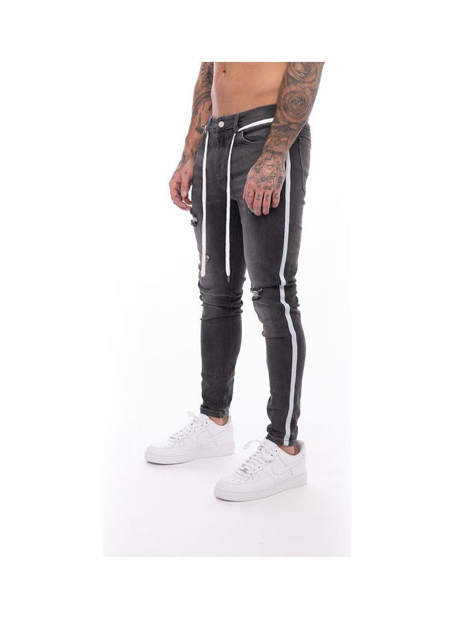 Solid Cotton Jeans Grey - Image 1