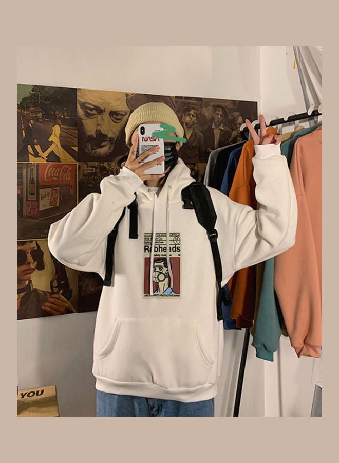 Generic Casual Loose Pullover Sweatshirt White 