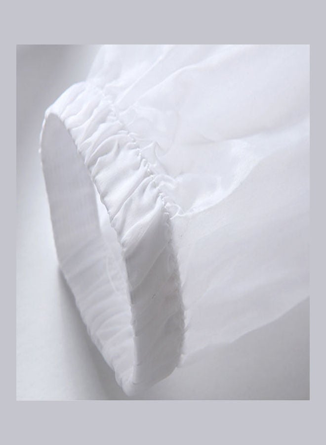Solid Nylon Hoodie White - Image 4