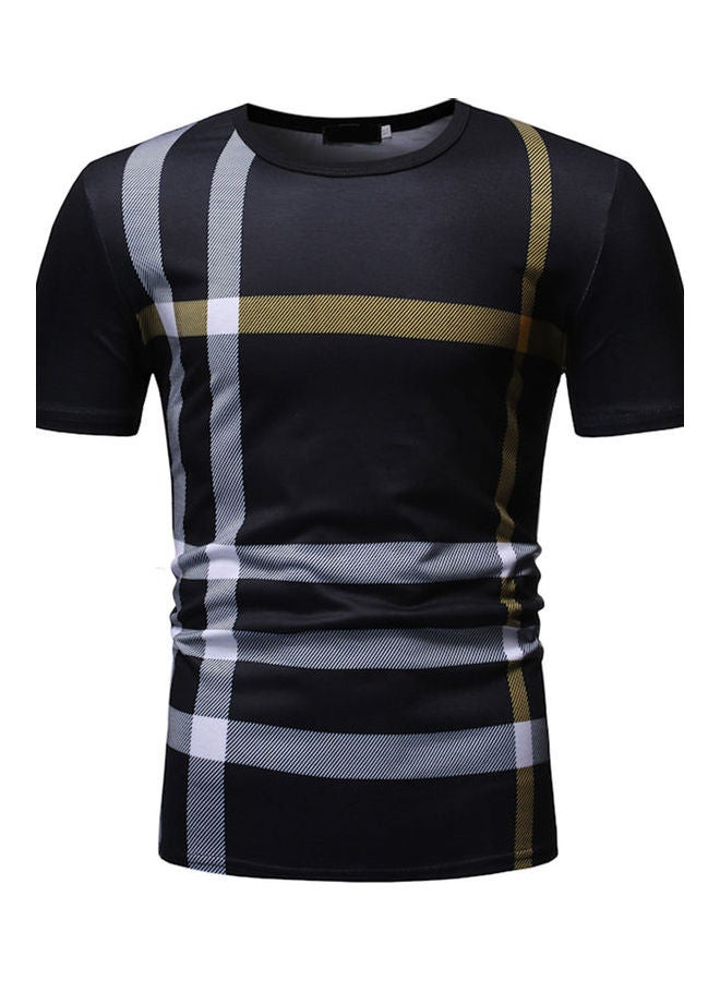 تيشيرت مخطط أسود/ أبيض/ أخضر - Image 1