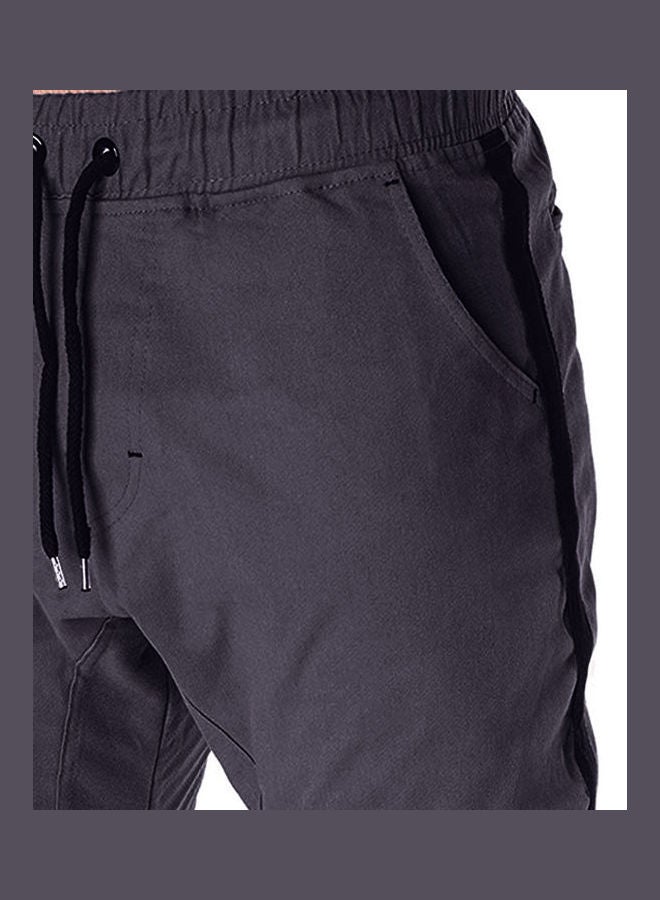 بنطال حمولة سادة رمادي داكن - Image 3