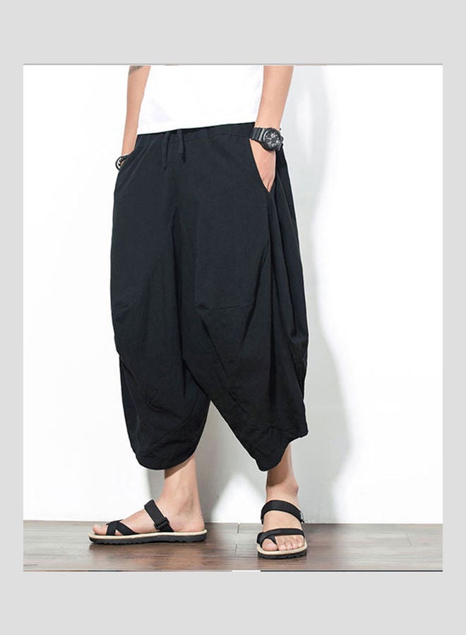Solid Harem Pants Black - Image 1