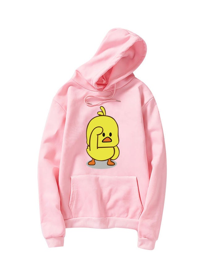 Cartoon Duck Printed Sweatshirt Pink - Image 1