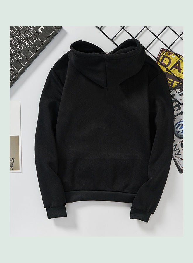 NY Logo Printed Long Sleeves Hoodie Black - Image 2