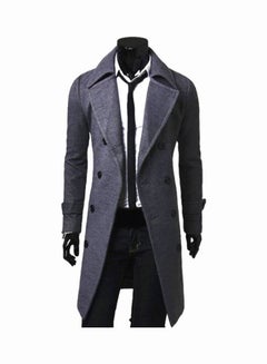Long Sleeves Overcoat Gray