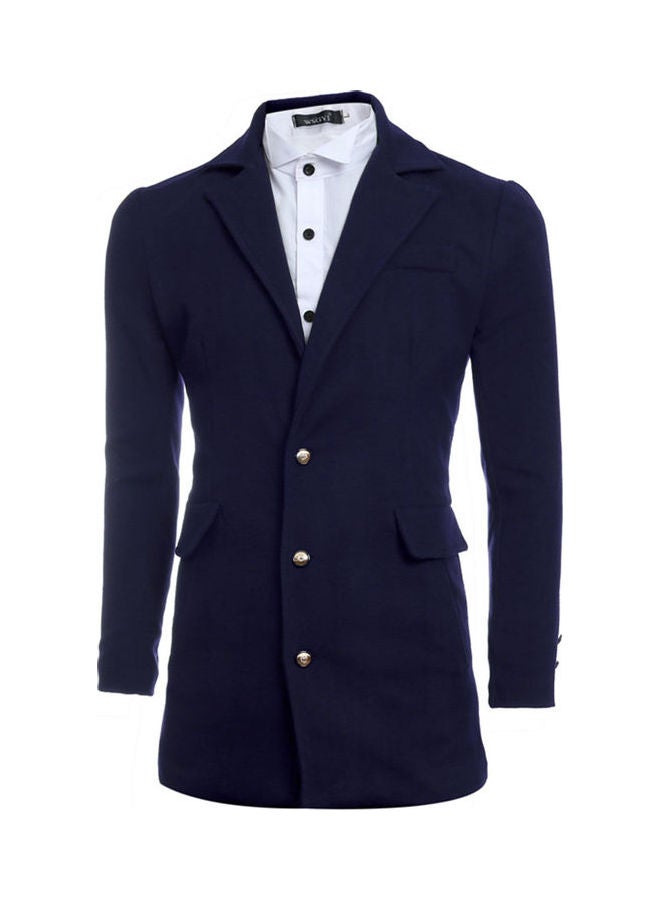 Woolen Coat Navy  - Image 1