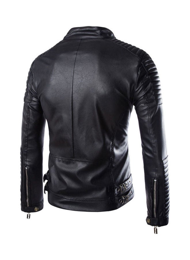 PU Leather Jacket Black  - Image 2