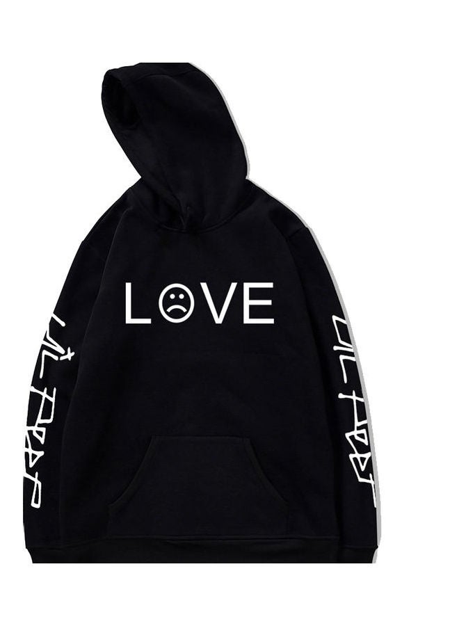 Generic - Love Printed Hoodie Black/White - Image 1