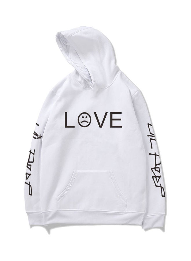 Generic - Love Printed Hoodie White/Black - Image 1