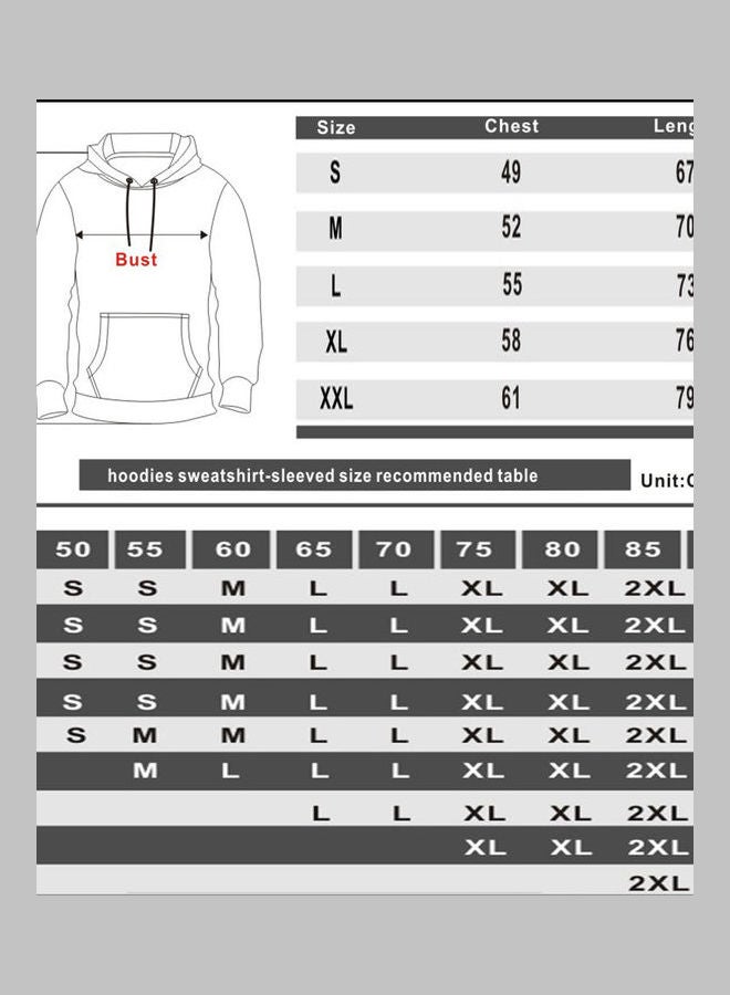 Generic - Love Printed Hoodie Grey/Black - Image 1
