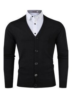 Knitted Button Down Cardigan Black