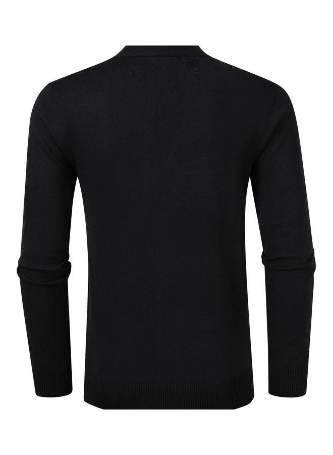 Generic - Knitted Button Down Cardigan Black - Image 1