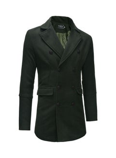 Solid Double-Breasted Coat Top Green - v1609261055/N43179284V_4