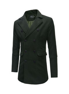 Solid Double-Breasted Coat Top Green - v1609261056/N43179284V_5