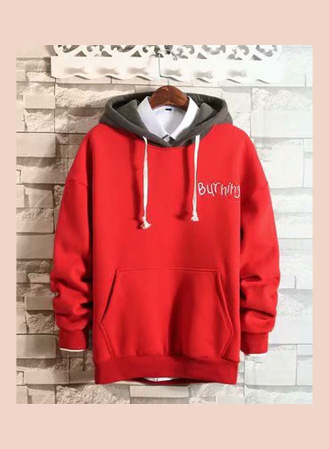 Long Sleeves Hoodie Red
