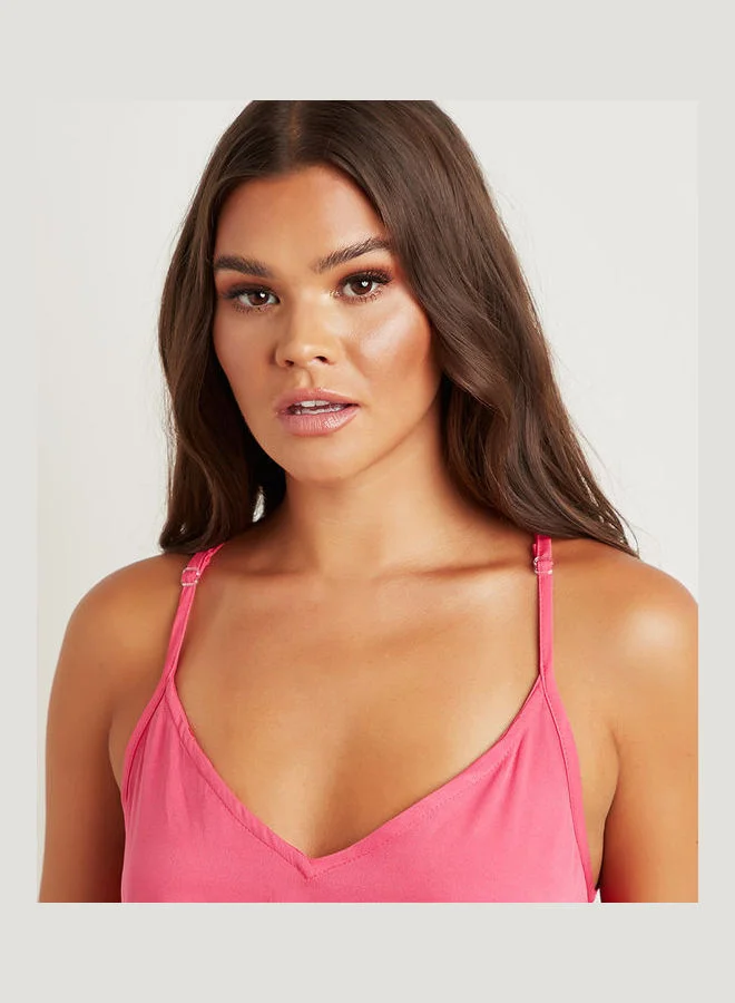 Closet By Styli Racerback Cami and Ruffled Shorts Set Pink