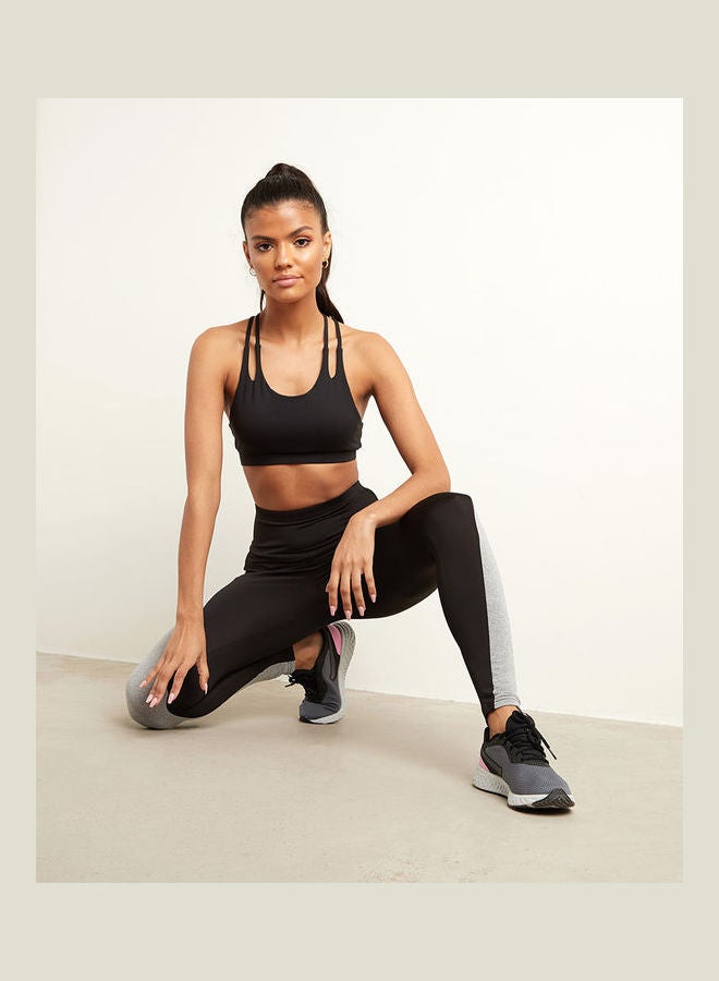 Closet By Styli - Contrast Side Panel Detail Leggings Black/Grey - Image 1