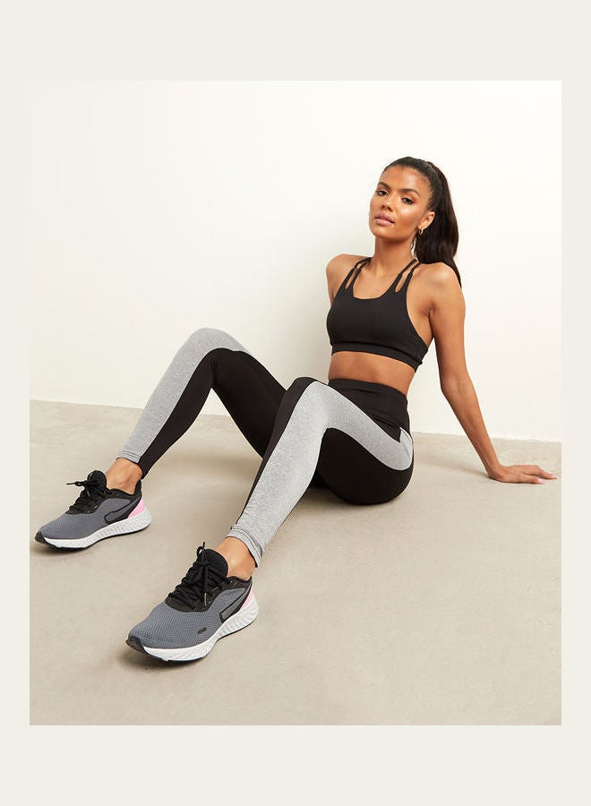 Closet By Styli - Contrast Side Panel Detail Leggings Black/Grey - Image 1