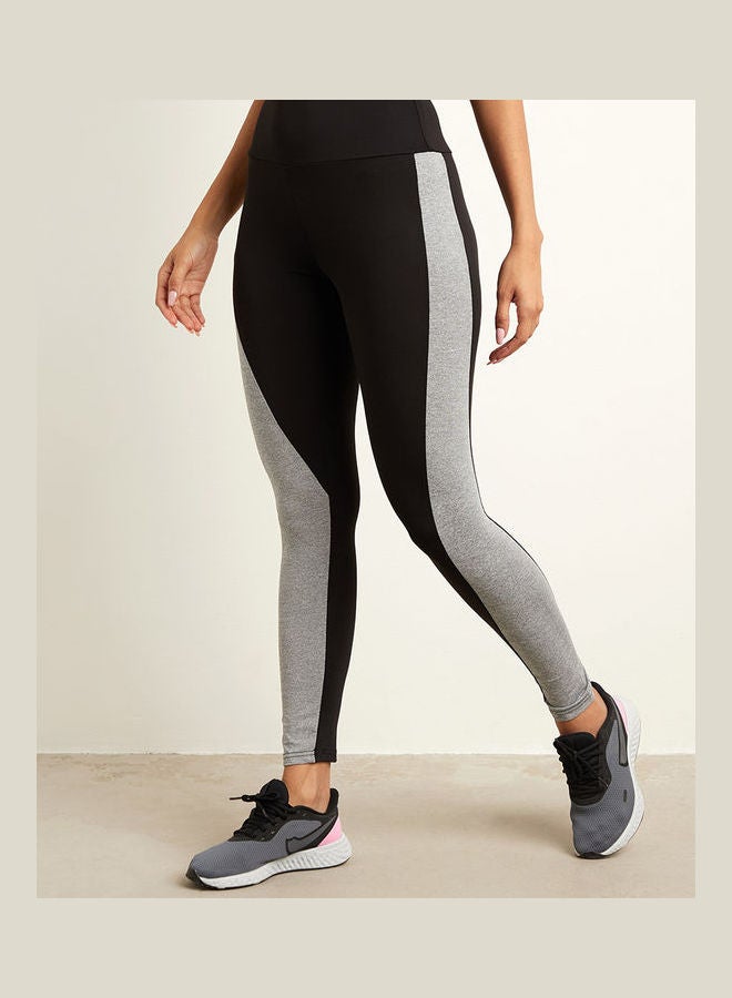 Closet By Styli - Contrast Side Panel Detail Leggings Black/Grey - Image 1