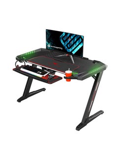 EUREKA Ergonomic Z2 Gaming Desk 50.6 '' Z Shaped PC Game Table With Retractable Stand Cup Headphone Hook RGB Light 