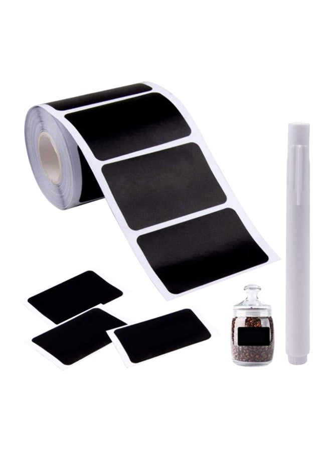 Premify - 120-Piece Chalkboard Labels Roll With 1 Marker Black - Image 1