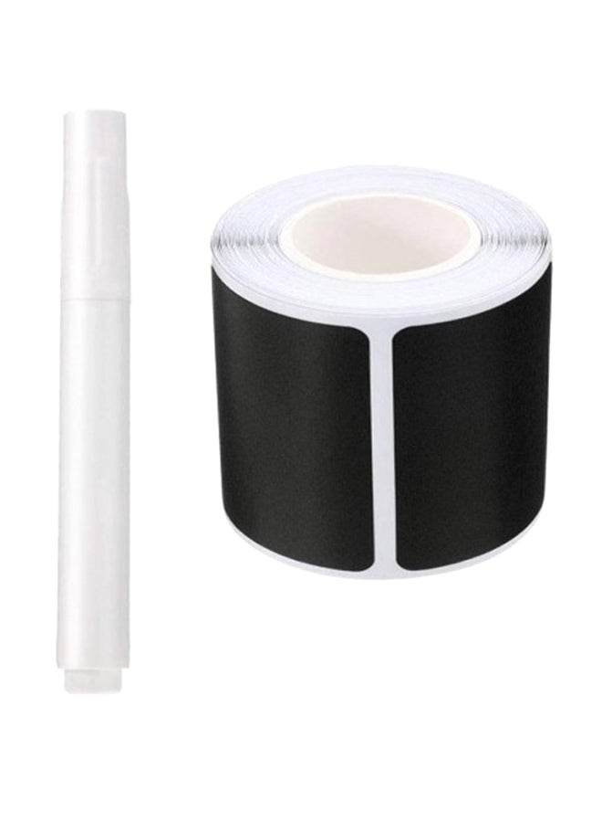Premify - 120-Piece Chalkboard Labels Roll With 1 Marker Black - Image 1