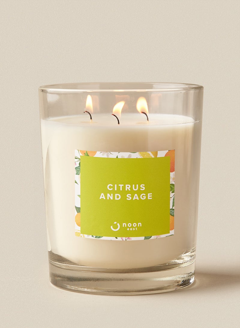 Noon East - Luxury Fragrant Scented Candle Jar With Lid Ideal Design For The Perfect Stylish Home Decorative Gift PIL 18 Citrus And Sage 737grams - Image 1