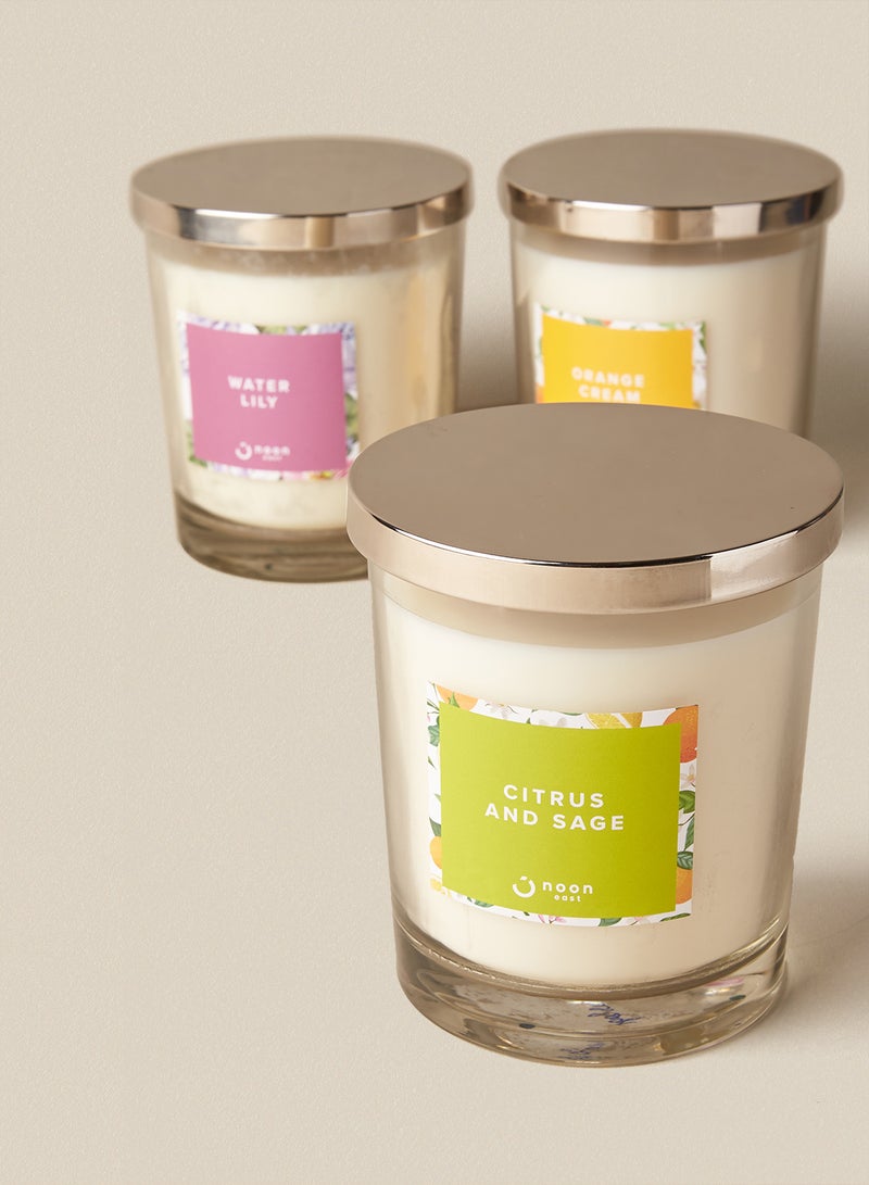 Noon East - Luxury Fragrant Scented Candle Jar With Lid Ideal Design For The Perfect Stylish Home Decorative Gift PIL 18 Citrus And Sage 737grams - Image 1