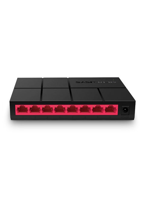 8-Port 10/100/1000 Mbps Desktop Switch Auto-Negotiation RJ45 Ports With Auto MDI/ MDIX Black