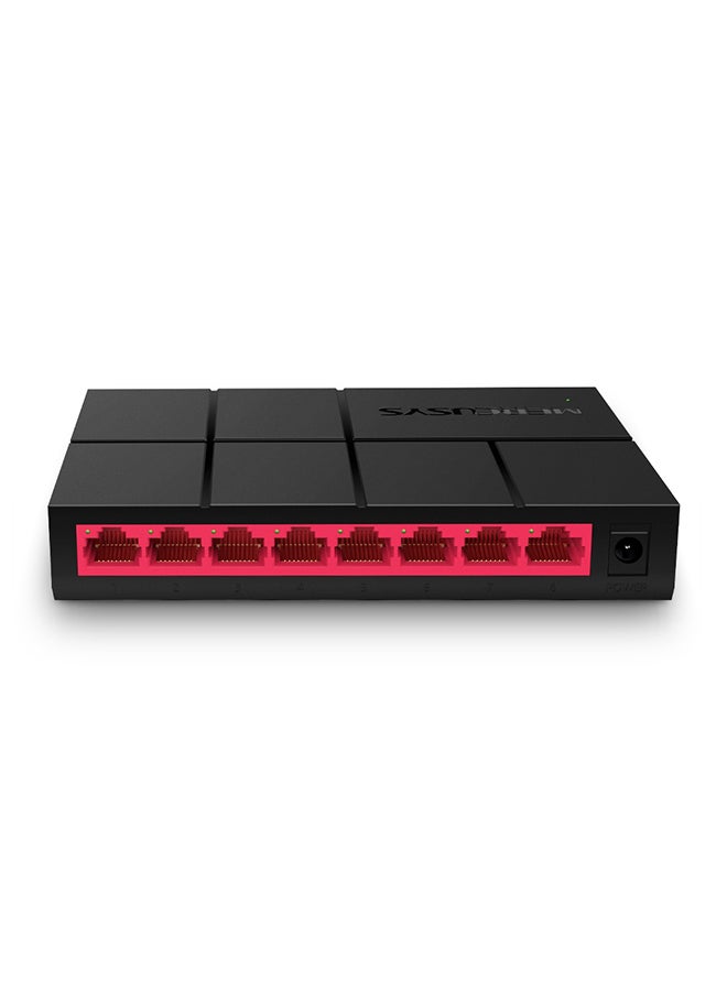 ميركوسيس - محول مكتبي ب8 منافذ بسرعة 10/100/1000 ميجابت في الثانية مزود بمنافذ RJ45 بخاصية التفاوض التلقائي مع أجهزة MDI/ MDIX التلقائية أسود - Image 1