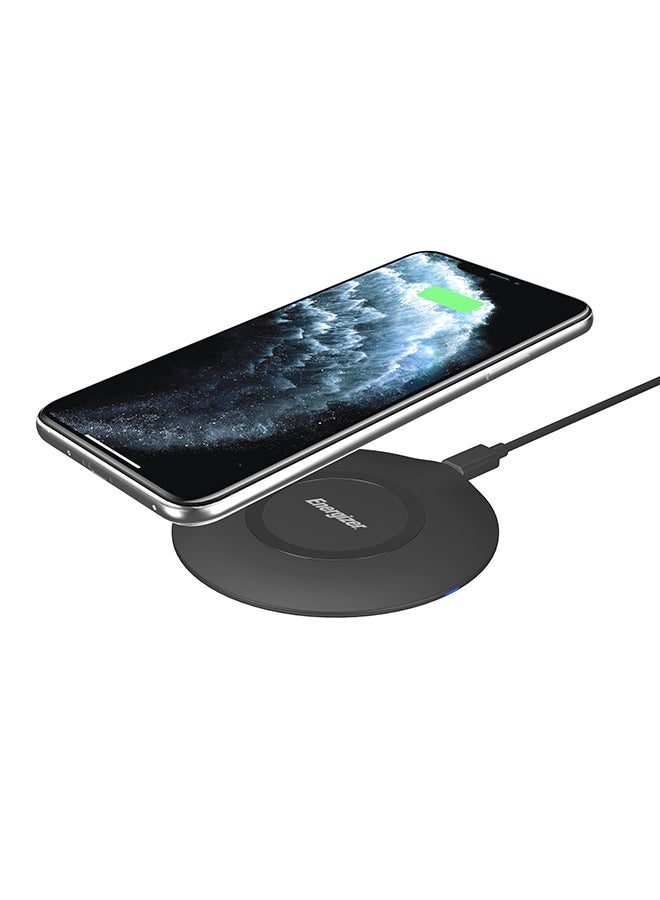 Wireless Charging pad, 15W for Qi Compatible Devices, Fast Charging, Non-Slip Design, 7mm Thin, Safe Black