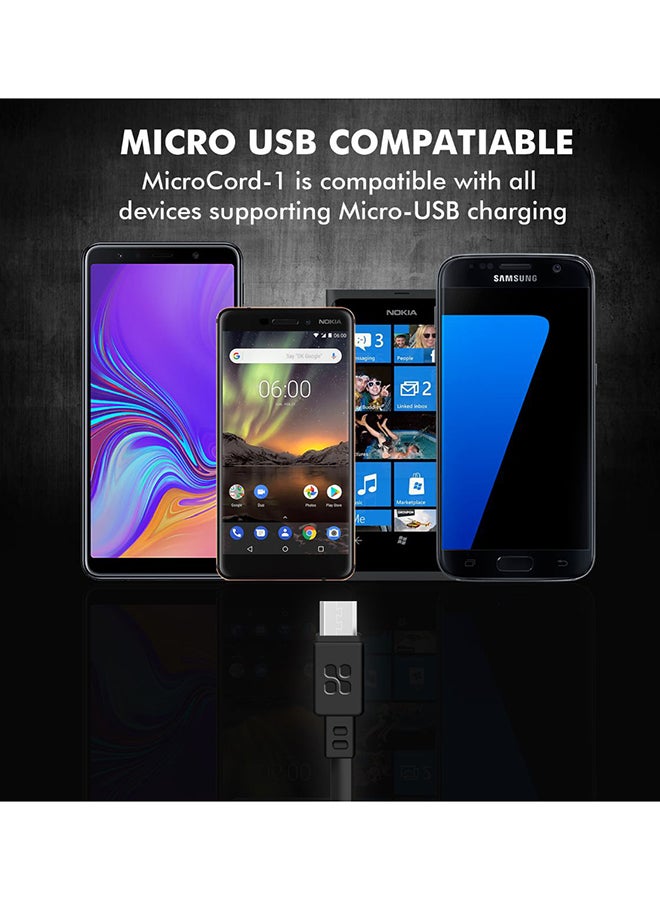 Super-Durable Data & Charge USB-A to Micro-USB Cable 1.2M Black