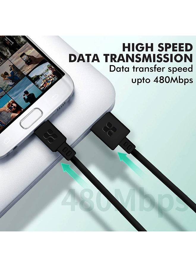 Super-Durable Data & Charge USB-A to Micro-USB Cable 1.2M Black