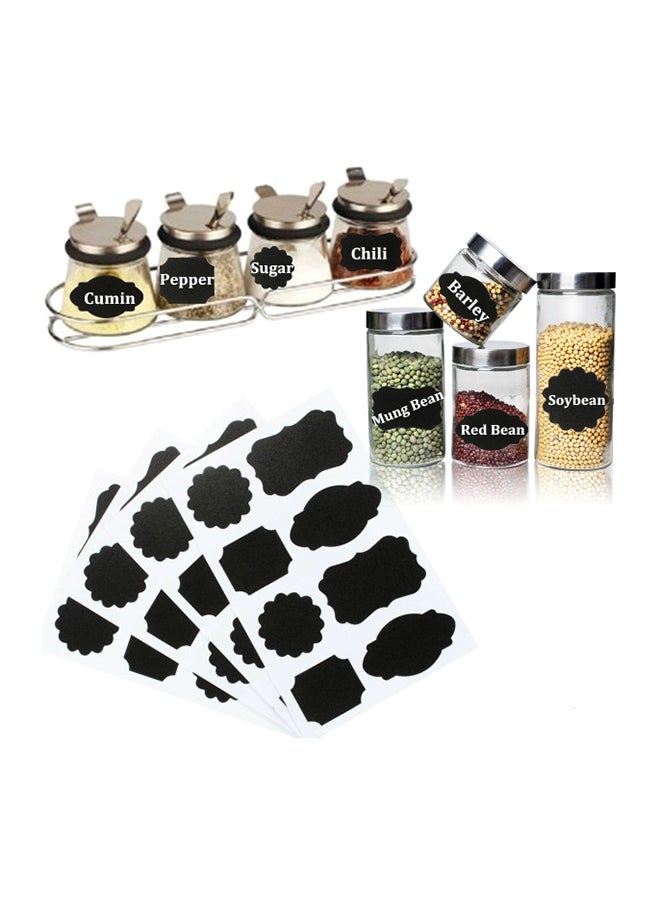 بريميفي لفافة ملصقات من 96 قطعة بتصميم السبورة مع قلم ماركر واحد. أسود - Image 2