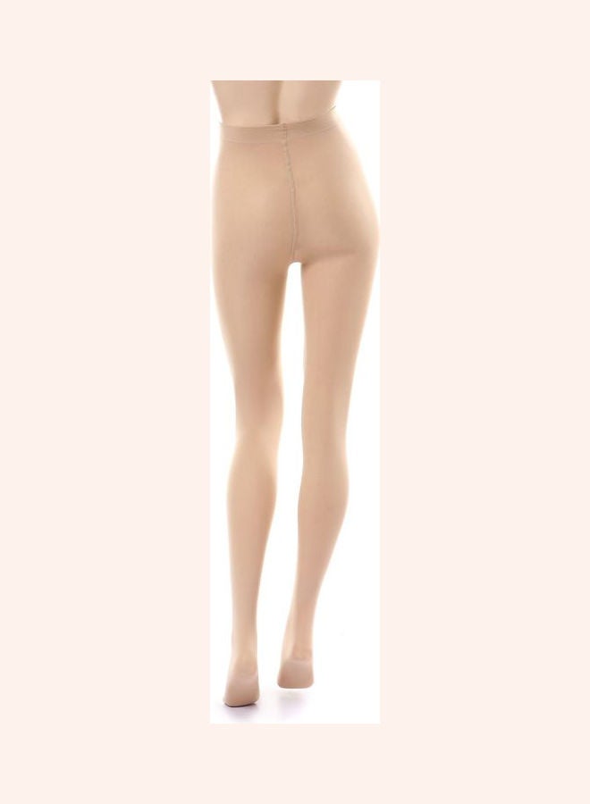 Esla - Pair Of Solid Acrylic Stockings Beige - Image 1