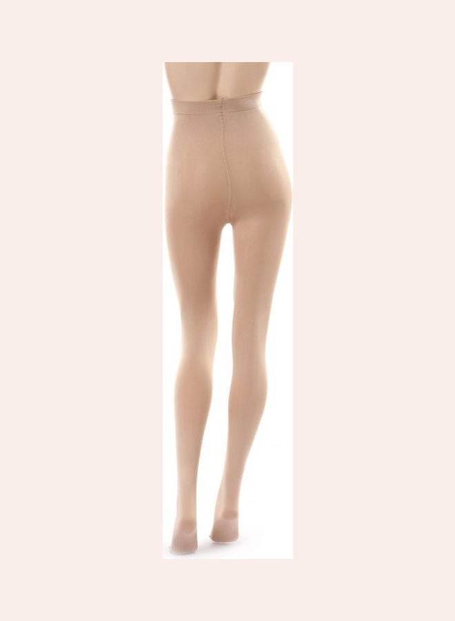 Esla - Pair Of Solid Acrylic Stockings Beige - Image 1