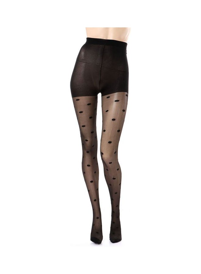 Esla Pair Of Dotted Acrylic Stockings Black  - Image 1