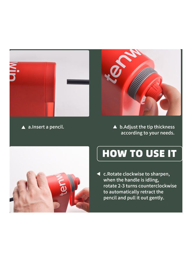 Manual Pencil Sharpener Red